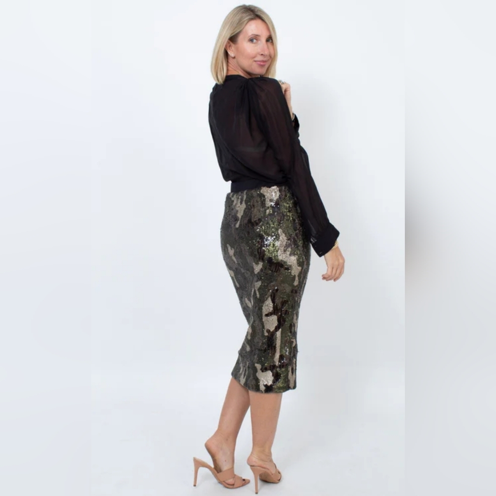 SAXS FIFTH AVENUE Mash Army Pencil Skirt XS